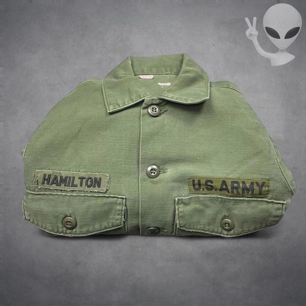 Vtg Vietnam War US Army OG-107 Type III Utility Shirt Medium 8th Infantry Patch - Picture 8 of 8